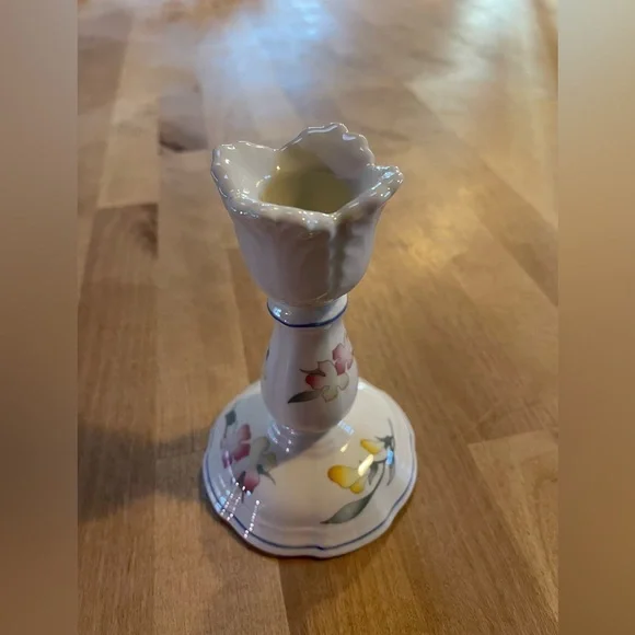 Villeroy & Boch Candlestick Riveria Collection 5β Pink Yellow Tulip Shaped White - Picture 7 of 16